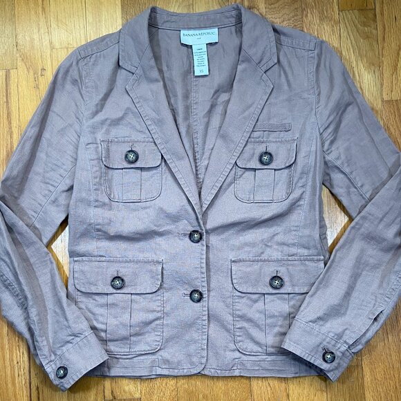 Banana Republic Women's Size XS Linen Tan Jacket - Picture 1 of 4